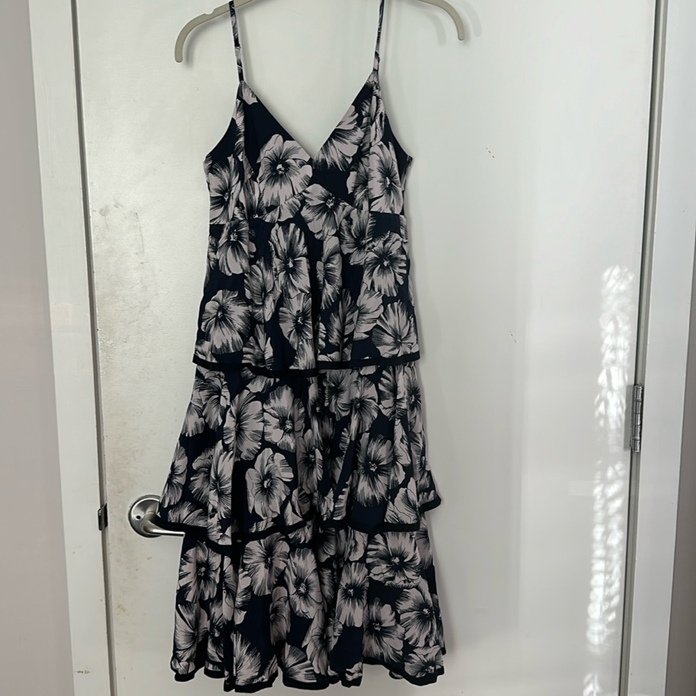 Jcrew blue floral silk dress size 6